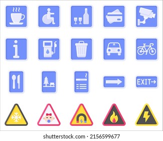 Sign Symbol Icon Set 4 Flat Stock Vector (Royalty Free) 2156599677 ...