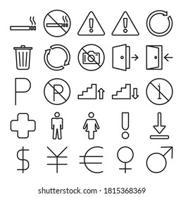Sign And Symbol Icon Set Design Vector Template Illustration