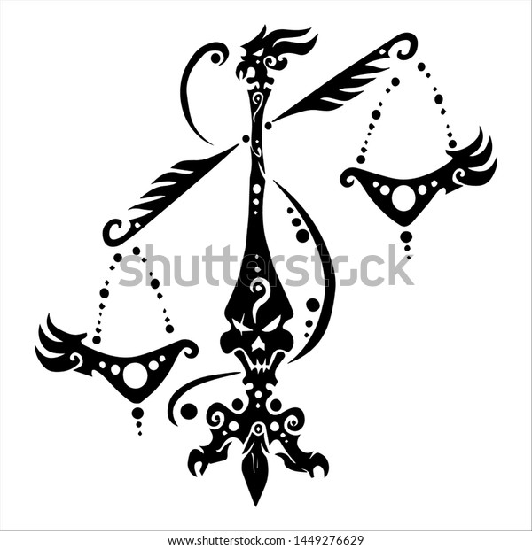 Sign Symbol Libra Tribal Zodiac Stock Vector (Royalty Free) 1449276629