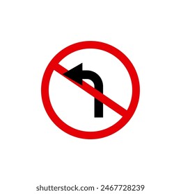 Sign or symbol prohibiting turning left 