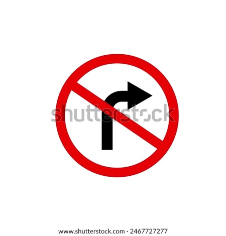 Sign or symbol prohibiting turning right