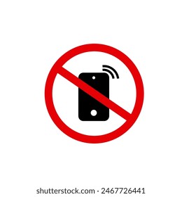 The sign or symbol prohibits using or turning on a cellphone 