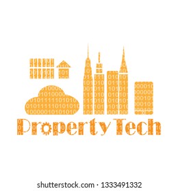 Sign / Symbol of Property Technology : PropTech one of the type of Startup company with decimal number
