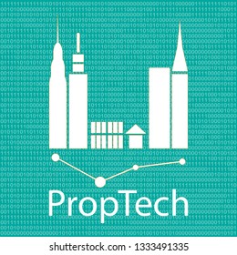 Sign / Symbol of Property Technology : PropTech one of the type of Startup company with decimal number