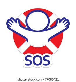 Sign / symbol sos - the international distress signal.