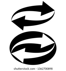 Sign symbol update reload, vector circular arrows in a circle, the concept of recycling and renewal