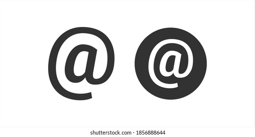 At sign symbol vector icon on white background