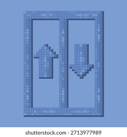 Vector de símbolo de signo con estilo de píxel