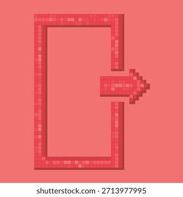 Vector de símbolo de signo con estilo de píxel