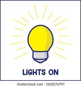 a sign or symbol when the light is on