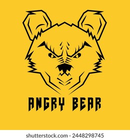 Sign or symbol for wildlife, animal, bear. printable for t-shirt design 