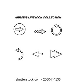 Sign and symbols. Collection of modern high quality arrow line icons. Editable stroke. Premiul linear symbols of circular, cemi circular and other arrows 