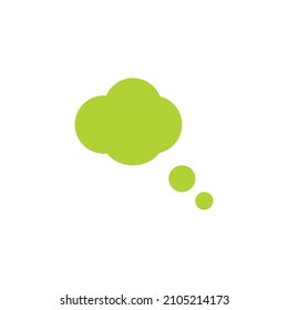 Sign and symbols concept. Outline symbol in flat style. Vibrant line icon of green color speech bubble for text 
