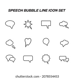 Sign and symbols concept. Various line icons of speech bubbles. Editable strokes. Vector signs for web sites, apps, banners etc
