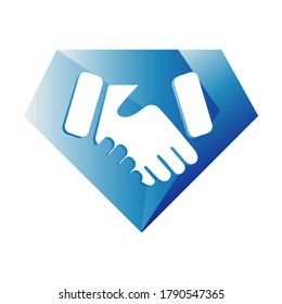 Zeichen von Teamwork und Vertrauensillustrationen Schütteln Hand Hand-Shake-Logo Vektor die Design bedeutet, dass die Zusammenarbeit der Partnerschaft Business bedeutet