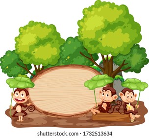 Firmar plantilla con animales en la ilustración de fondo del jardín