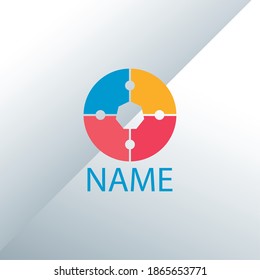 símbolo de plantilla de signo círculo de colores con letras de nombre, símbolo creativo abstracto diseño de ilustración vectorial