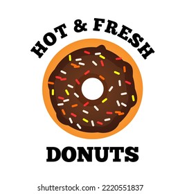 Sign template for donut shop or bakery with donut icon
