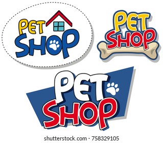 Sign template for pet shop illustration