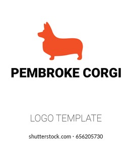 Sign template with stylized vector drawing of a dog Welsh Corgi breed standing in profile