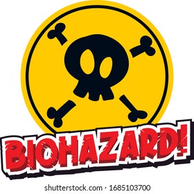 Sign template with word biohazard on white background illustration