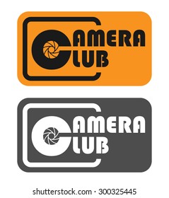 Sign with the text Camera Club written inside, vector illustration