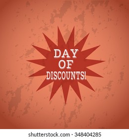 sign with the text: day of discounts