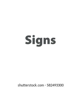 sign text icon. sign design