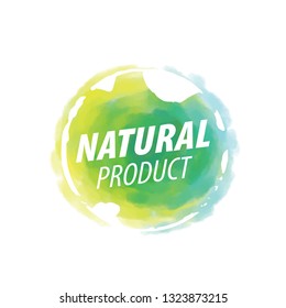 Sign with text natural product. Vector illustration