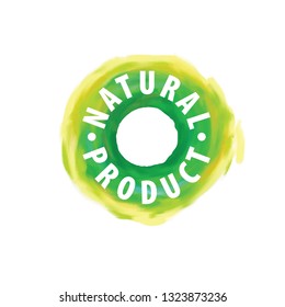 Sign with text natural product. Vector illustration