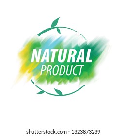 Sign with text natural product. Vector illustration