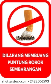 sign that it is forbidden to throw cigarette butts carelessly