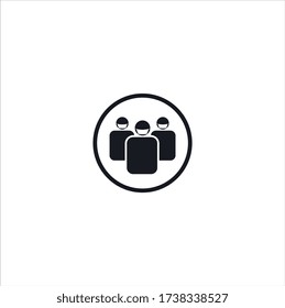 The sign that instructs to wear a mask icon logo vector illustration
