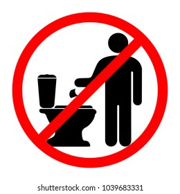 A sign that prohibits throwing paper in the toilet. Vector illustration.