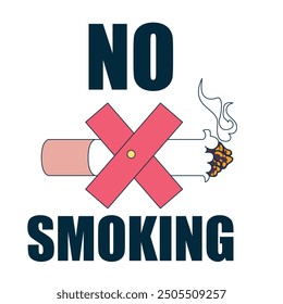 a sign that says no smoking and has a cross on it.