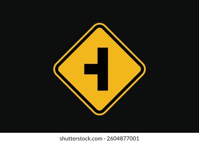 Sign There is a Crossroads on the Left