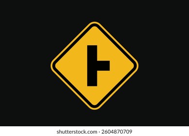 Sign There is a Crossroads on the Right