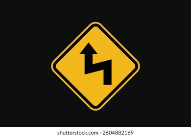 Sign There is a Double Bend to the Left then to the Right