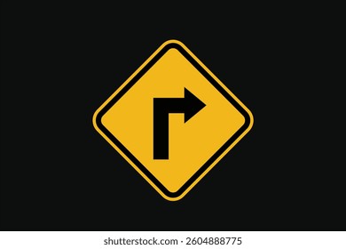 Sign There is a Sharp Turn to the Right
