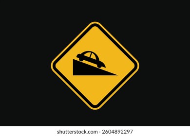 Sign There is a Steep Downhill
