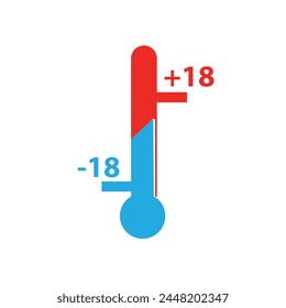 Sign thermometer shipping symbol isolated. Storage temperature range for box