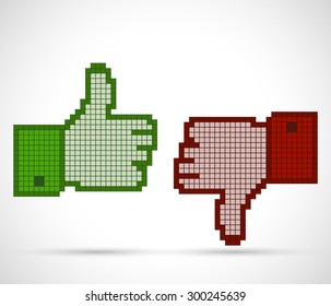 Sign of thumb up and down