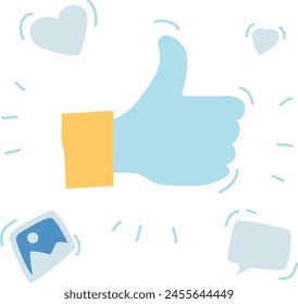 firmar pulgares hacia arriba como ilustración Vector de estilo plano
