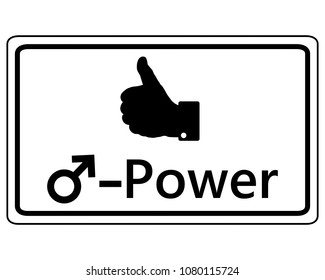 Sign thumbs up for men power
