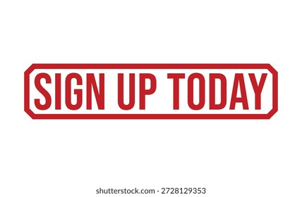 Sign up today with this bold red promotional banner on white background