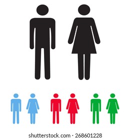 Sign with Toilet, Men, Women