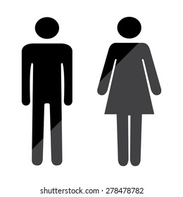 Sign with Toilet, Men, Women