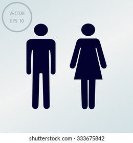 Sign with Toilet, Men, Women 