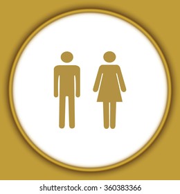 Sign with Toilet, Men, Women
