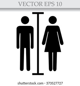 Sign with Toilet, Men, Women 